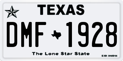 TX license plate DMF1928