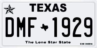 TX license plate DMF1929