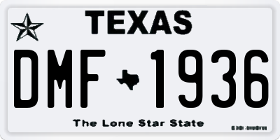 TX license plate DMF1936