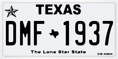 TX license plate DMF1937