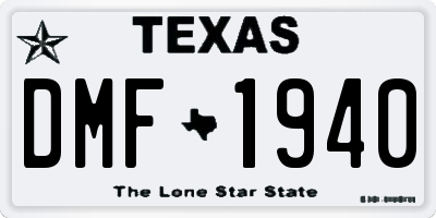 TX license plate DMF1940