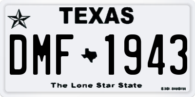TX license plate DMF1943