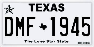 TX license plate DMF1945