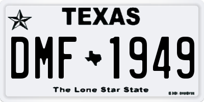 TX license plate DMF1949