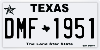 TX license plate DMF1951