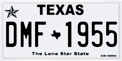 TX license plate DMF1955