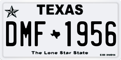 TX license plate DMF1956