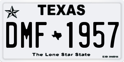 TX license plate DMF1957