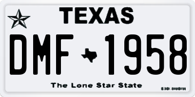 TX license plate DMF1958