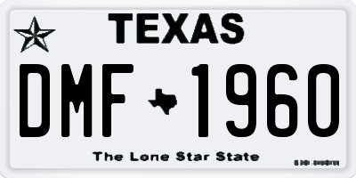 TX license plate DMF1960