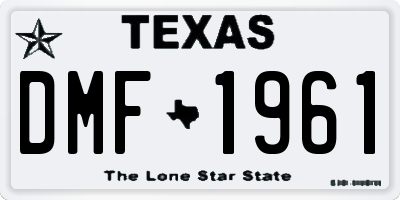 TX license plate DMF1961