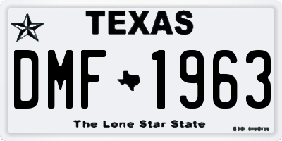 TX license plate DMF1963