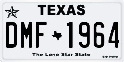 TX license plate DMF1964