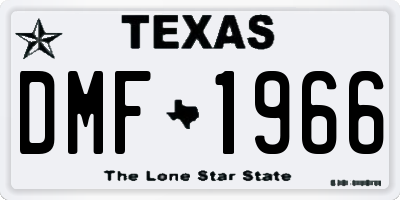 TX license plate DMF1966
