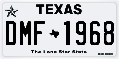 TX license plate DMF1968