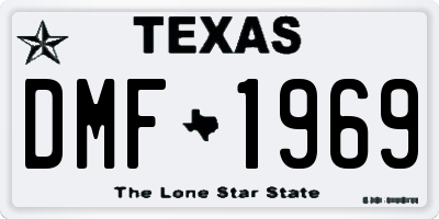 TX license plate DMF1969