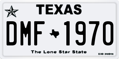 TX license plate DMF1970