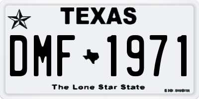 TX license plate DMF1971