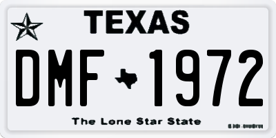 TX license plate DMF1972