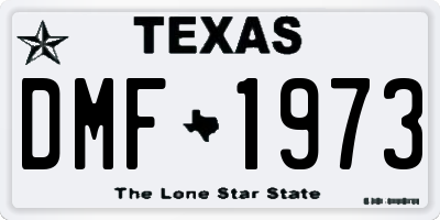 TX license plate DMF1973