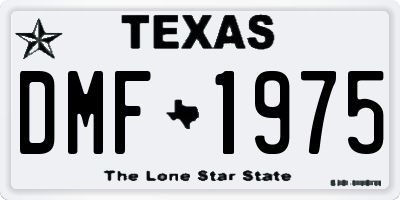 TX license plate DMF1975
