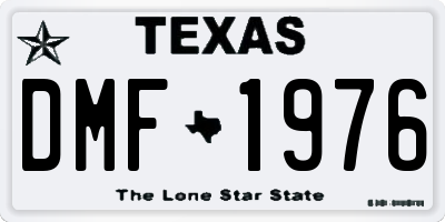 TX license plate DMF1976