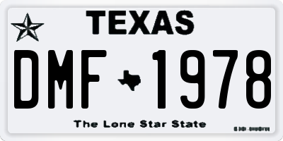 TX license plate DMF1978
