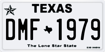 TX license plate DMF1979