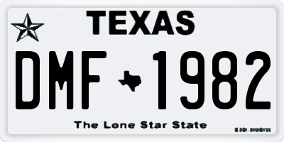 TX license plate DMF1982