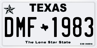 TX license plate DMF1983