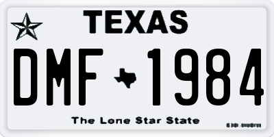 TX license plate DMF1984
