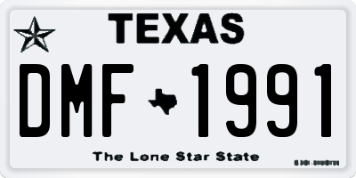 TX license plate DMF1991