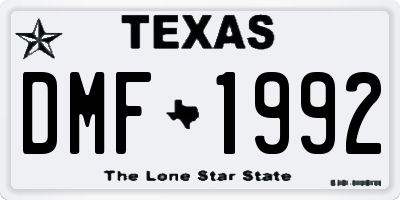 TX license plate DMF1992