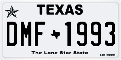 TX license plate DMF1993