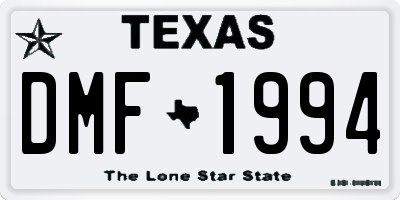TX license plate DMF1994