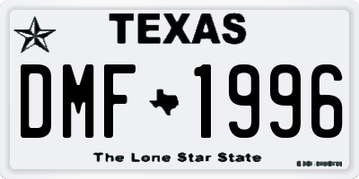 TX license plate DMF1996
