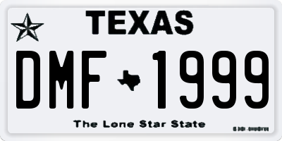 TX license plate DMF1999