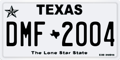 TX license plate DMF2004