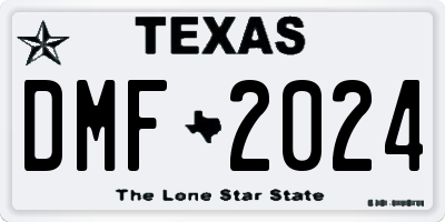 TX license plate DMF2024