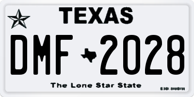 TX license plate DMF2028