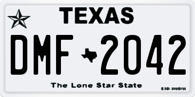 TX license plate DMF2042