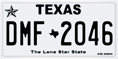 TX license plate DMF2046