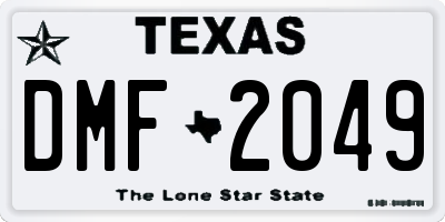 TX license plate DMF2049