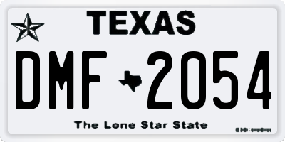 TX license plate DMF2054