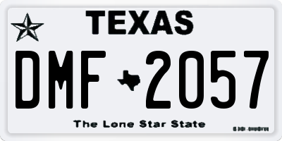 TX license plate DMF2057