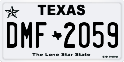 TX license plate DMF2059