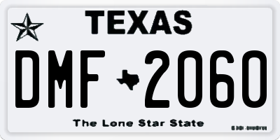 TX license plate DMF2060