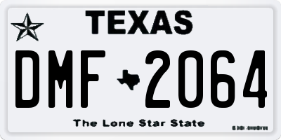 TX license plate DMF2064