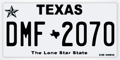 TX license plate DMF2070