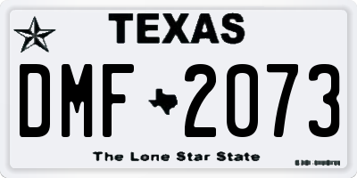 TX license plate DMF2073